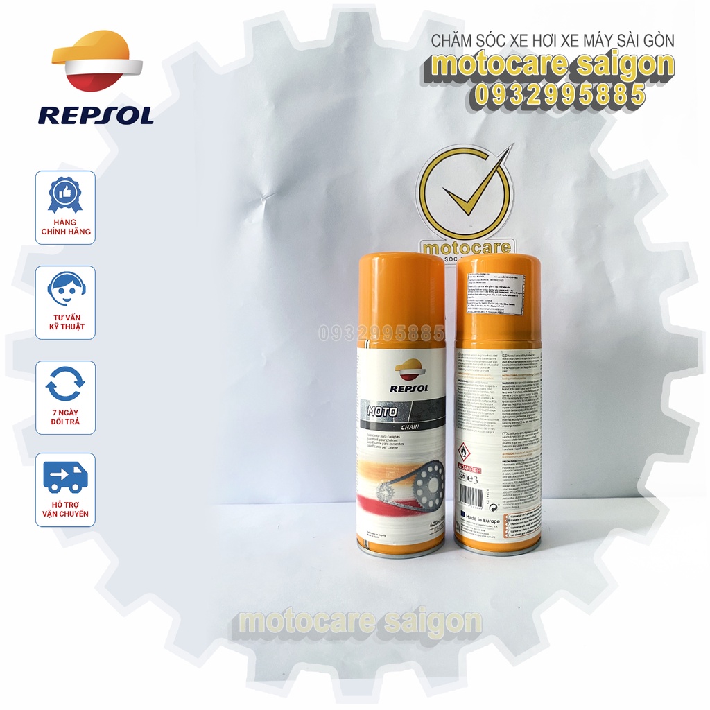 Dưỡng sên REPSOL Moto Chain Lube / Dung tích 400ml [CHĂM SÓC XE HƠI XE MÁY SÀI GÒN]