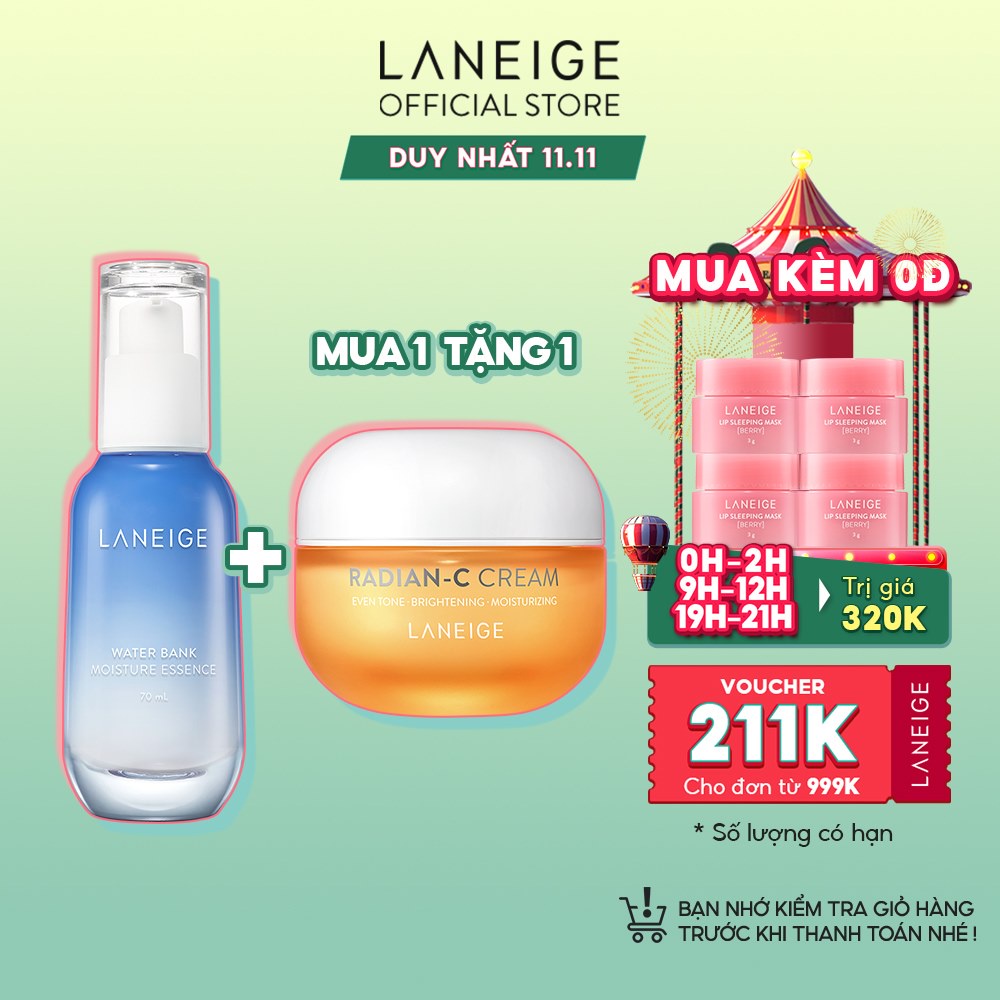 [Mã FMCGMALL -8% đơn 250K] Tinh chất dưỡng ẩm dành cho da thường và da khô Laneige Water Bank Moisture Essence 70Ml