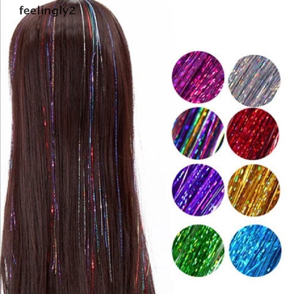 Túi 200 sợi dây kim tuyến long lanh nối dài tóc 90cm kiểu hippie