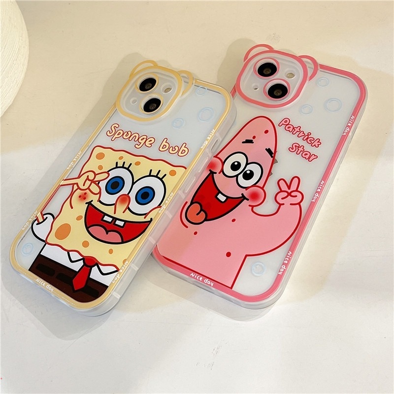 Ốp Điện Thoại TPU Nhám Trong Suốt Họa Tiết Hoạt Hình SpongeBob Cho IPhone 11 12 13 Pro Max Xs X Xr 8 7 6 Plus