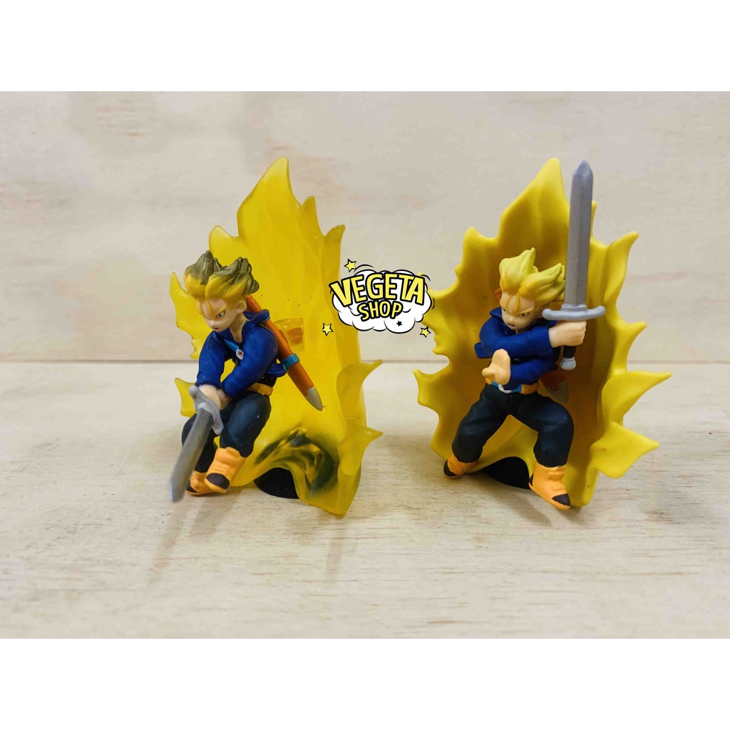 Mô hình Dragon Ball - Set Mô hình Trunks 2 phiên bản Bandai 2003 A &amp; B - Chính hãng Bandai - Cao 7,5cm