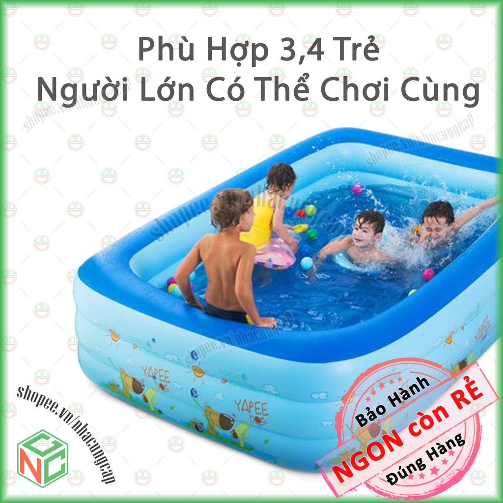 [Mát Mẻ] Hồ Bể Bơi 3 Tầng Cho Bé Kích Cỡ 1m3 130x85x55cm - Giải Nhiệt Mùa Hè - Vui Chơi Cả Ngày - NLM-BB3T1M3