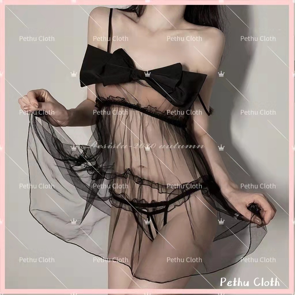 (Q1,HCM)❤️Đầm ngủ nữ ❤️2 dây ren gợi cảm hàng thiết kế độc quyền đồ lót +quần lót---Freesize 40-65kg---018