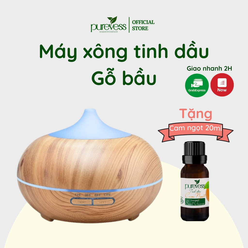 Máy xông tinh dầu, máy phun sương tạo ẩm, máy khuếch tán, bảo hành 6 tháng - Purevess gian hàng chính hãng