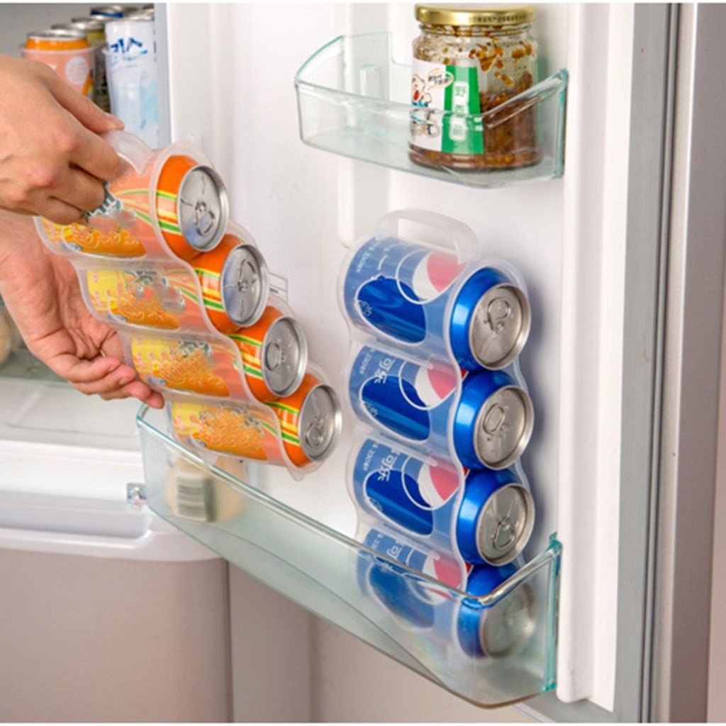 Thức Uống Bình Tổ Chức Nhà Bếp Tủ Lạnh Bảo Quản Hộp Phụ Kiện Nhà Bếp Cola Đồ Uống Có Thể Tiết Kiệm Không Gian Hoàn Thiện 4 Ốp Lưng Giỏ Có tay Cầm