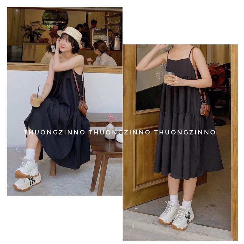 [Ảnh thật/Video]Váy hai dây Lady bồng bềnh dáng babydoll Đầm ulzzang đi biển loại đẹp