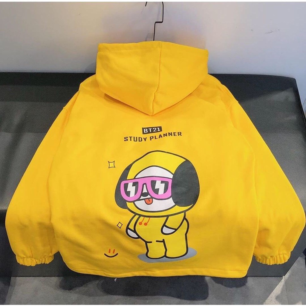 Áo khoác Hoodie nỉ nam nữ form rộng BT 21 Freesize mặc vừa từ 40-65kg Molly Fashion