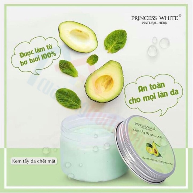 KEM TẨY TẾ BÀO CHẾT DA MẶT TRÁI BƠ PRINCESS WHITE