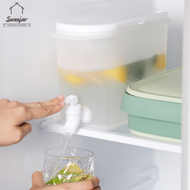 Bình nhựa pp SWEEJAR dung tích lớn 3.5l đựng nước trái cây/ trà trong tủ lạnh có vòi rót