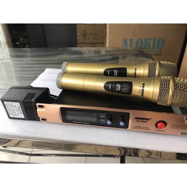 CẶP MICRO KARAOKE KHÔNG DÂY SH-300G loại 1 có clip test