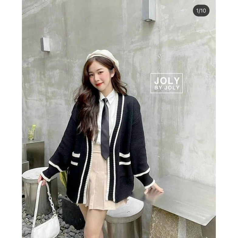 Áo Khoác Cardigan Len Sọc Form Rộng Nam Nữ Unisex Phong Cách Ulzzang - Áo Khoác Ngoài cdg Vintage Chất Đẹp