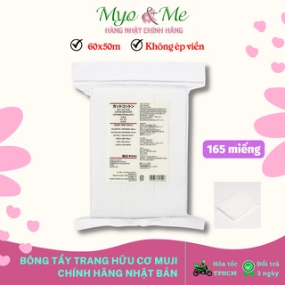 Bông tẩy trang Muji Nhật Bản - Muji Cut Cotton 65x50mm (không dập viền) - Gói 165 miếng