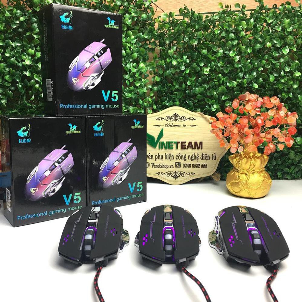 Chuột chuyên game 6D - LED 7 màu FREE WOLF V5 -dc2220
