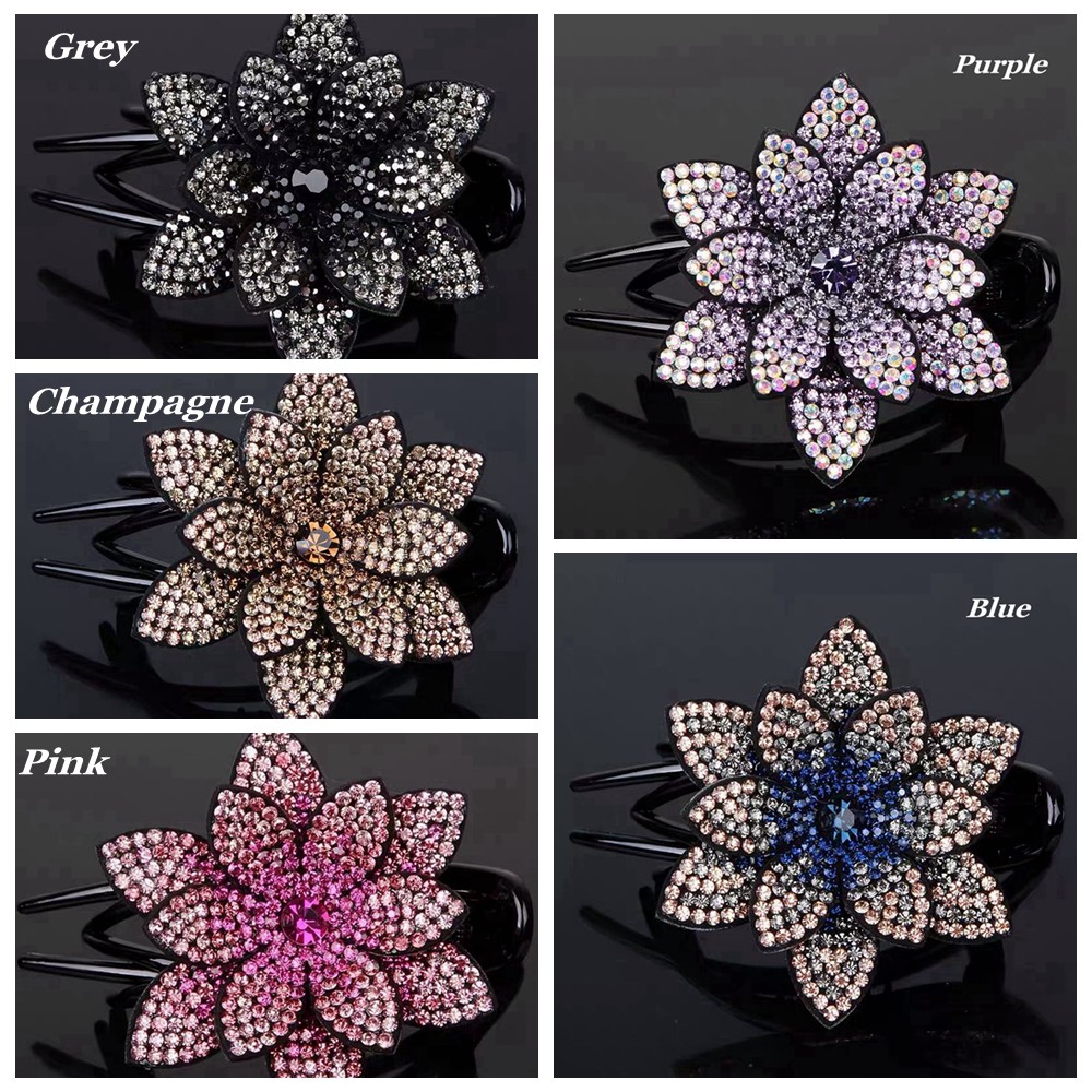 Kẹp Tóc Hình Hoa Thời Trang Cho Nữ|Kẹp Tóc Tạo Kiểu Tóc Sáng Bóng|Kẹp Đuôi Bồ Câu / Nhiều Màu Sắc