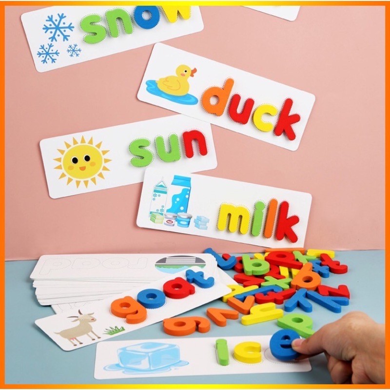[Mã LIFETOYS1 giảm 30K đơn 99K] Bộ ghép chữ đánh vần tiếng Anh Spelling game bằng gỗ ETOYS giúp bé học tiếng Anh cực dễ
