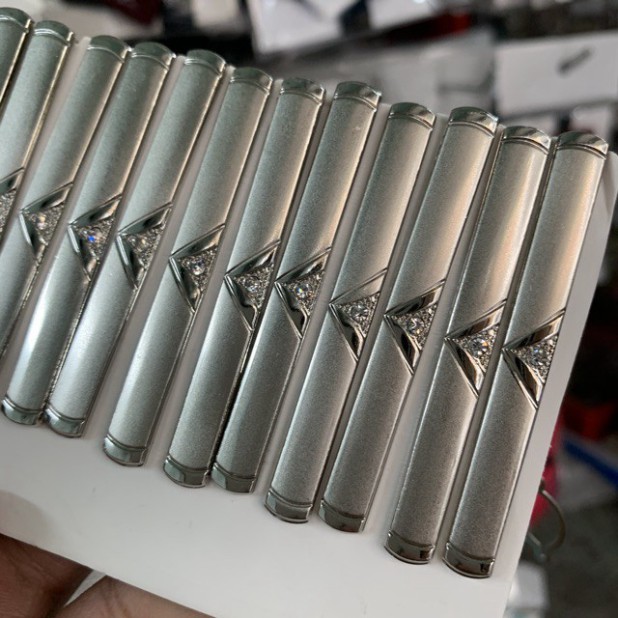 Kẹp Cavat nam trắng đính đá nhỏ GiangPKC 95 20