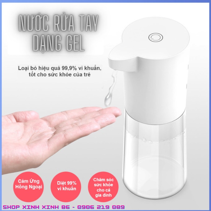 Máy Rửa Tay Tự Động Nhả Gel Tạo Bọt Phun Cồn Dung Tích 500ml Thông Minh Tiện Dụng