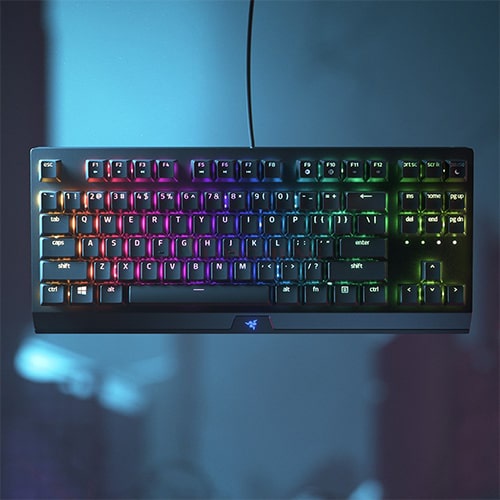Bàn phím cơ có dây Gaming Razer BlackWidow V3 Tenkeyless - Hàng chính hãng - 87 phím nhỏ gọn, LED Razer Chroma RGB