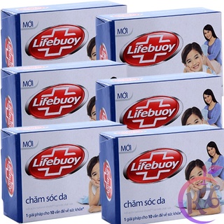 Combo 6 xà bông cục Lifebuoy 90g bảo vệ diệt khuẩn 10, chăm sóc da với tinh chất sữa (Xanh) - xà phòng thanh
