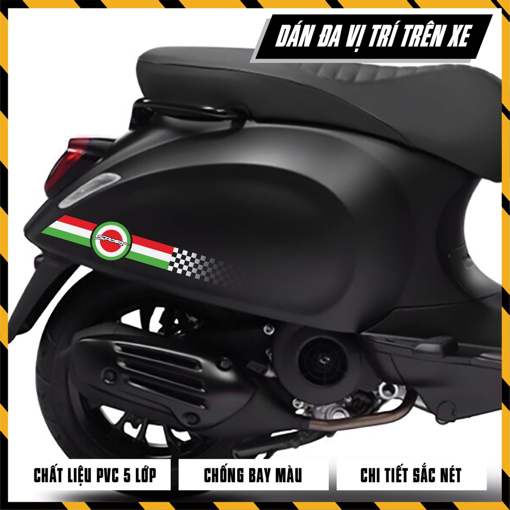 Tem Đa Vị Trí Dán Xe Máy Phong Cách Cờ Đức, Italy, Pháp, Performance | DVT LINE | Tem Xe Vespa, SH, AB, Vision,...