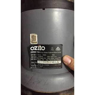 BƠM CHÌM OZITO PSDW-750 (750W-15000L/HR)( PHỤ KIỆN MÁY)