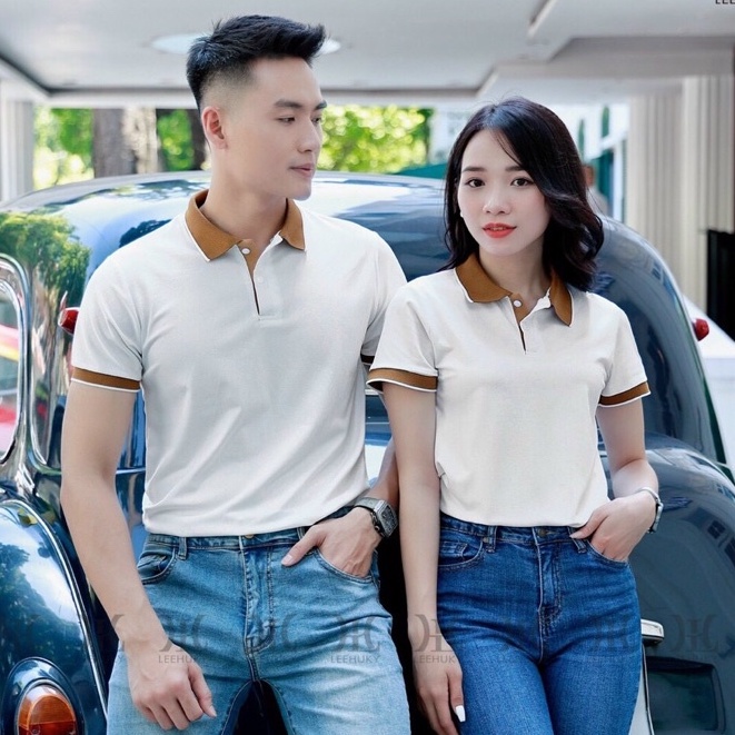 Áo polo nữ đôi nam nữ đồng phục form mới 2022 Vải cotton cá sấu thoáng mát MÃ 23