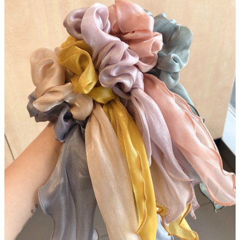 Dây buộc tóc vải nhung thắt nơ kiểu Retro thời trang Hàn Quốc