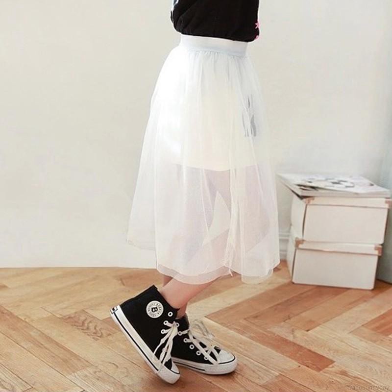 Chân váy xòe bằng cotton cho bé gái