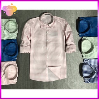 Áo sơ mi nam tay dài 💖 Áo Sơ Mi phối sọc caro hàng xuất khẩu dễ phối đồ _ Thời Trang SARA249
