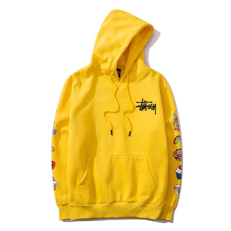 Áo Hoodie Cotton Thêu Chữ Stussy Thời Trang Cho Nam Nữ