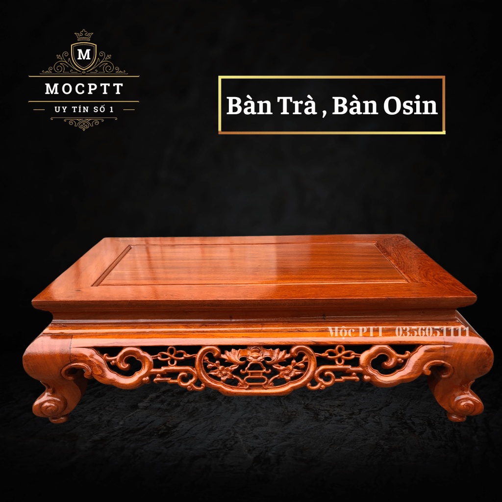 Bàn Trà , Bàn Osin mẫu Dơi gỗ Hương kích thước 45 x 70 , 50 x 80 . 55 x 100 và 60 x 120 Cao 20 Cm