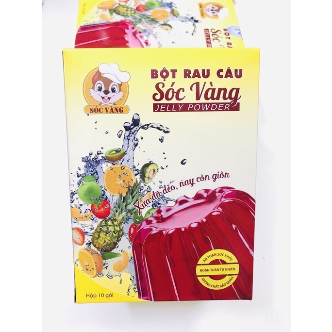 Hộp 10 Gói Bột Rau Câu Con Sóc Vàng 12g/Gói