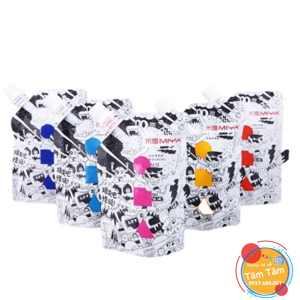 [ TÂM TÂM ]-Màu Weird Gouache Miya dạng Túi 100m/ Màu Gouache Himi túi 100ml-Link số 1 50 màu/56 màu