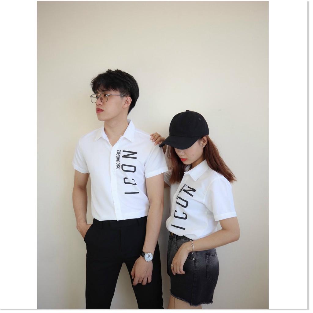 Áo sơ mi in thêu ngăn tay nam nữ cực đẹp , dành cho giới trẻ KOKO MI FASHION