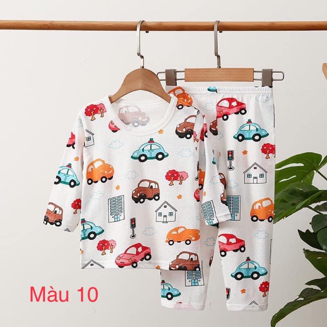 Bộ cotton thông hơi dài tay cho bé từ 9 đế 21kg (Bảng màu 5-10)