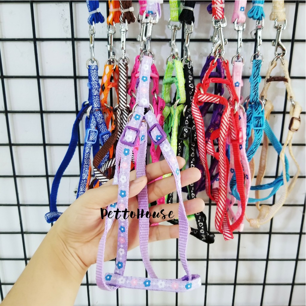 Đai yếm đeo người kèm dây dắt cho chó mèo dưới 3kg size 1.0cm