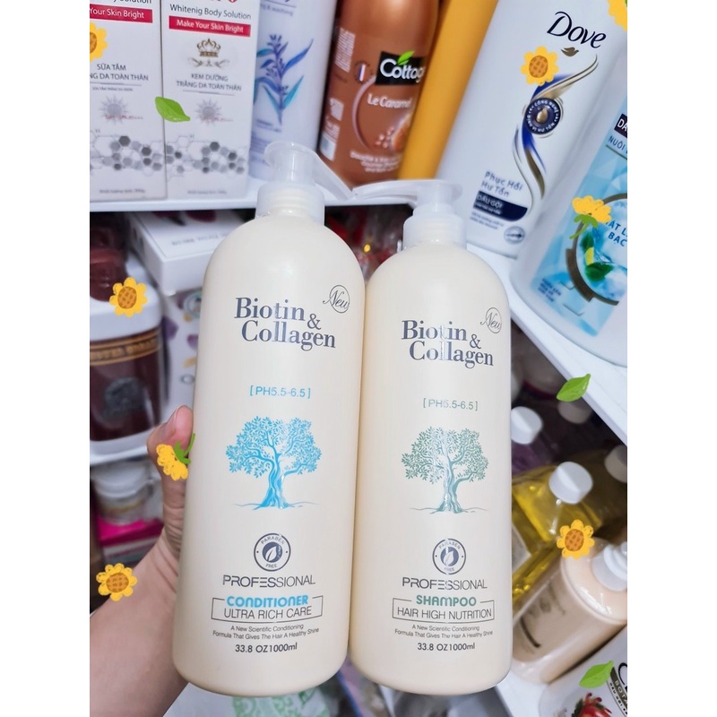 FreeShipCặp Dầu Gội Xả Biotin Collagen Vàng | Phục Hồi Kích Thích Mọc Tóc ⚜️Hàng Chính Hãng⚜️ Ⓒ - BX2530