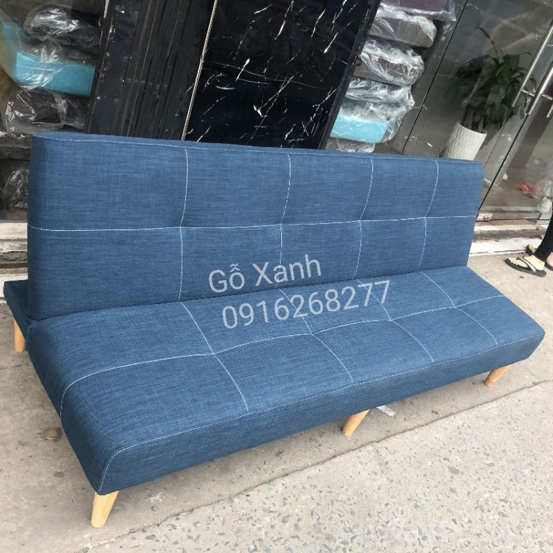 Thanh lý xả kho lô ghế sofa giường giá rẻ vải bố màu xanh