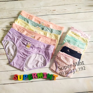 5 quần lót bầu cạp chéo cotton lụa mềm mịn thoải mái họa tiết đáng yêu