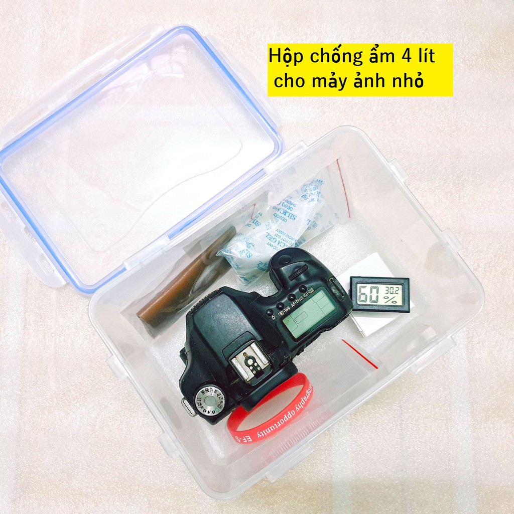 Combo hộp chống ẩm 4 lít kích thước nhỏ gọn cho máy ảnh mirrorless và máy film