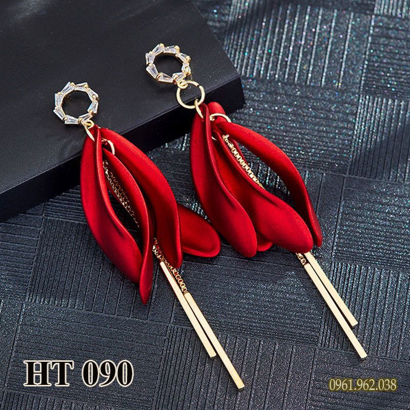 Khuyên tai bông tai nữ Màu Đỏ xinh xắn BT0141 - Kimstore66