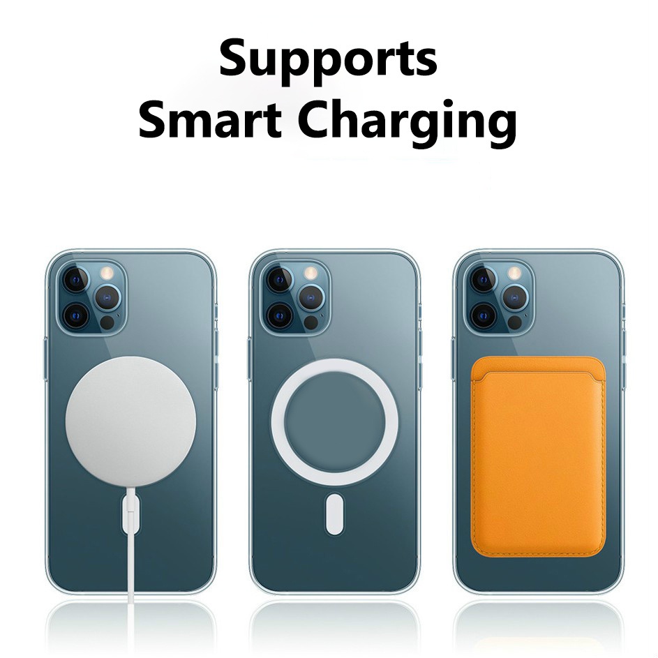 Ốp Điện Thoại Hỗ Trợ Sạc Từ Tính Cho iPhone 7-14 Pro MAX