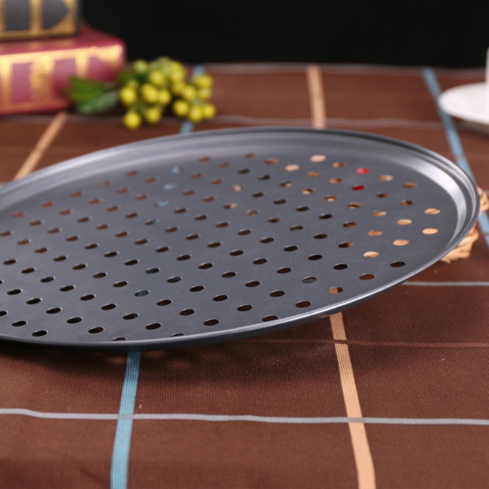 32CM Non-stick Pizza Pan Pizza Tray Round Pizza Baking Tray Strong Baking Tool burang