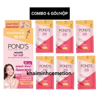 Hộp 6 gói - Kem dưỡng da Pond's nâng tông trắng hồng rạng rỡ dạng gói Thái Lan - kem dưỡng da pond