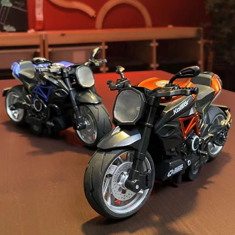 Mô hình xe moto bằng kim loại âm thanh đèn 1:12