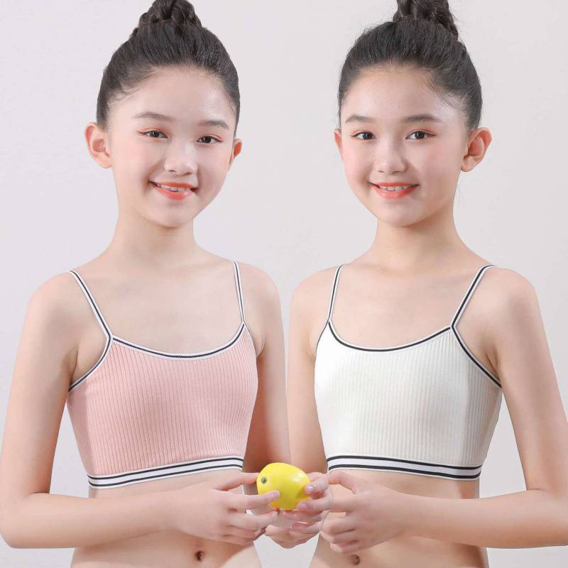 [1 Lớp]Áo lót bra 2 dây cho bé gái mới lớn dễ thương (30-45kg) áo ngực học sinh trung học từ 10-15 tuổi