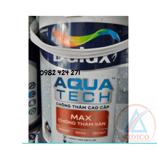 Chất chống thấm SÀN không pha xi măng Dulux Aquatech Max Chống thấm hiệu quả gấp 2 lần - Lon 6kg