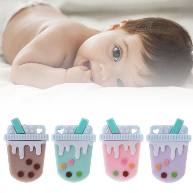 Đồ chơi gặm nướu hình chiếc trà sữa bằng silicon nhiều màu dễ thương cho bé sơ sinh
 #5