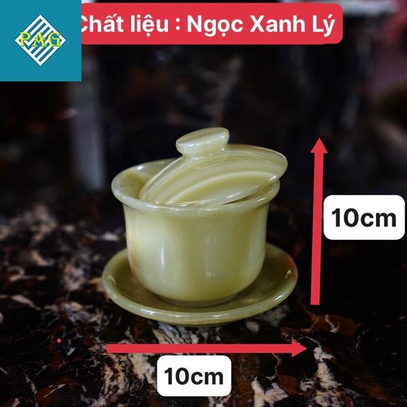 Chén Ngọc Onyx Marble, Chén Uống Trà - Vật Phẩm Phong Thuỷ Trang Trí, Làm Quà Tặng