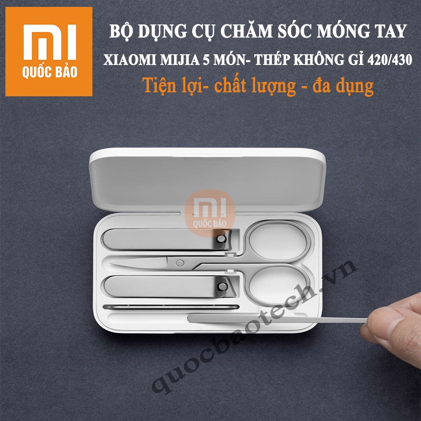 Bộ chăm sóc móng tay 5 món Xiaomi Mijia- Cao cấp, chất lượng với thép không gỉ chuyên dụng 420/430